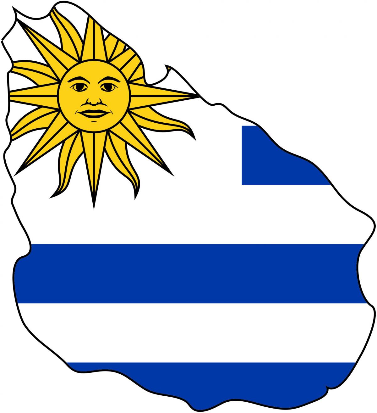Ramani ya Uruguay bendera